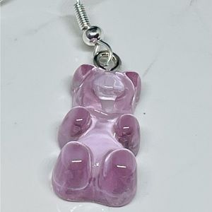 Lavender gummy bear earrings. Purple candy themed jewelry.  New and made for you